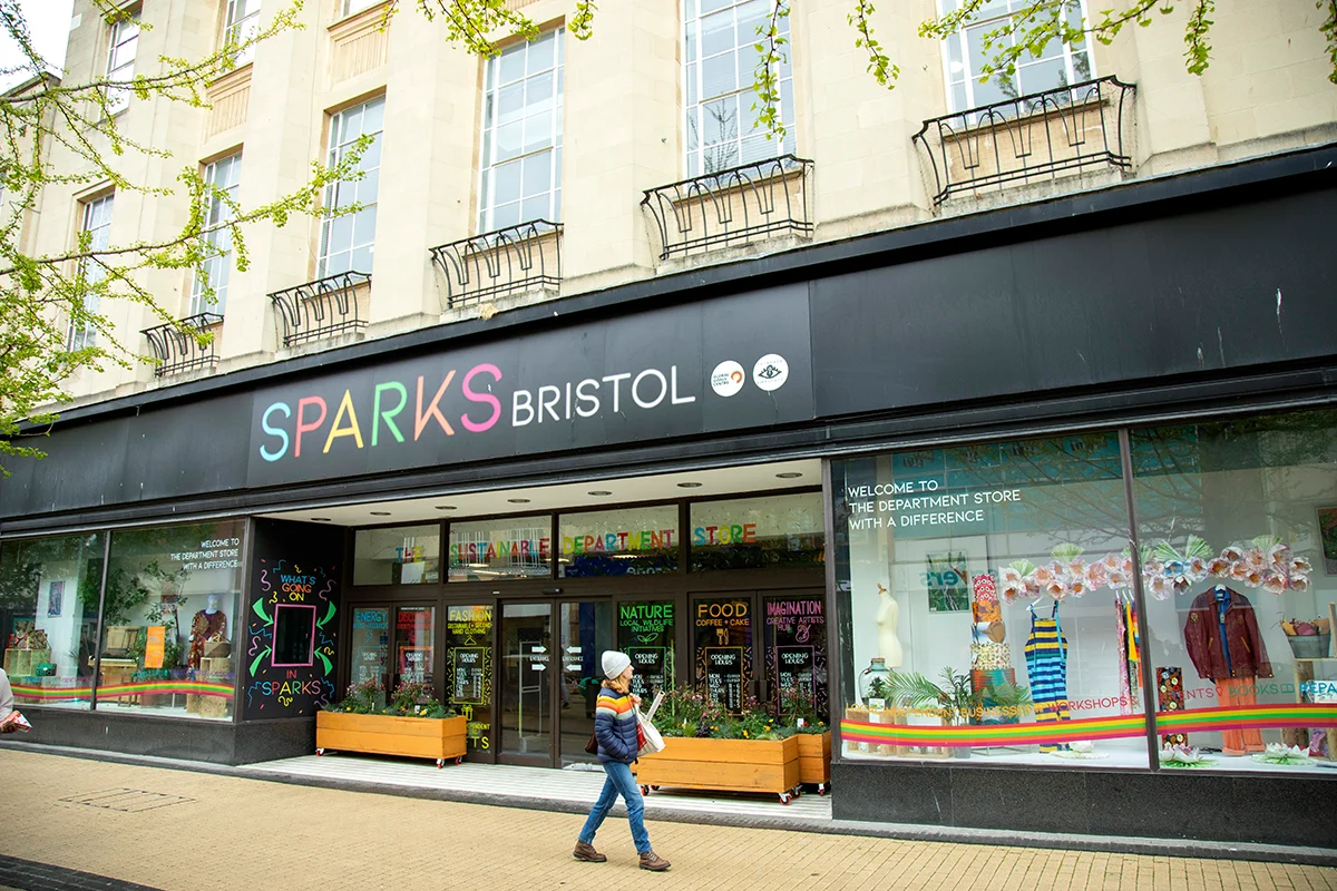 Front of old M&S store with new Sparks Bristol signage